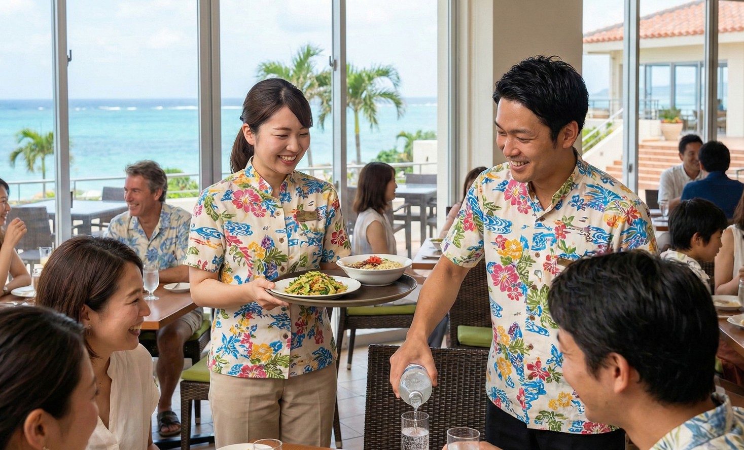 北谷町ホテル内レストラン!\朝食サービススタッフ募集/